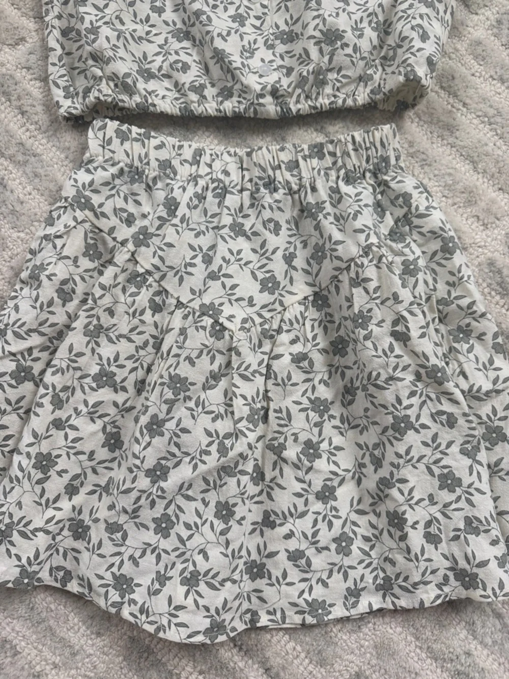 Girls Rylee & Cru Floral Two-Piece Top & Skirt Set